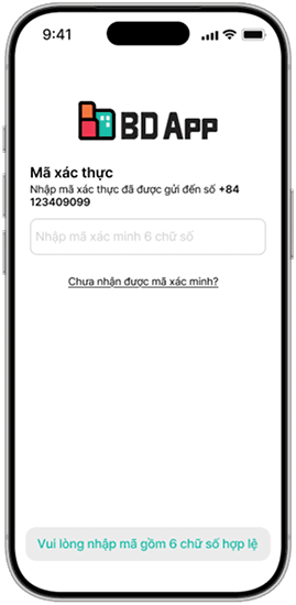 Nhập mã xác thực
